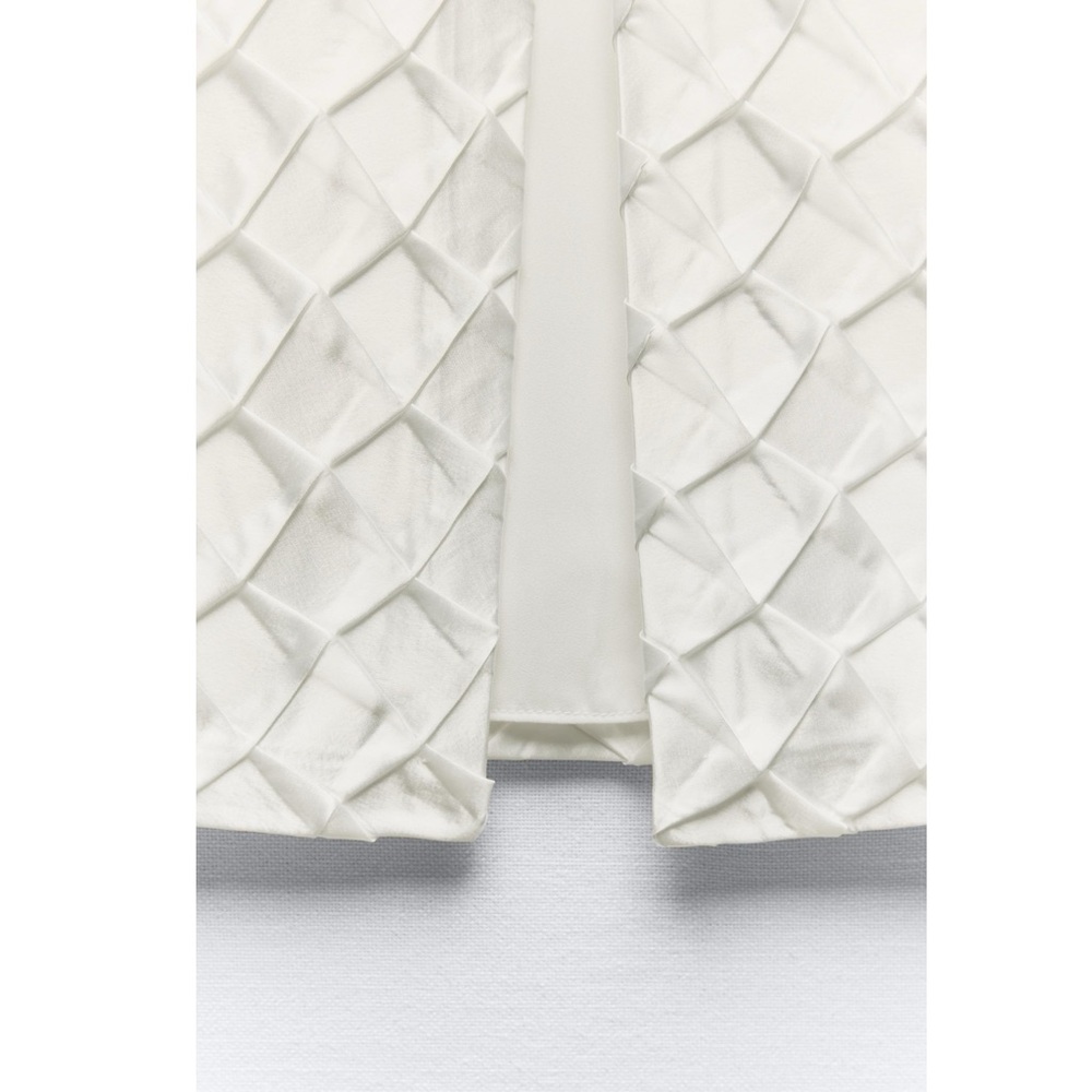 Zara DIAMOND SATIN EFFECT MIDI SKIRT - Picture 7 of 8